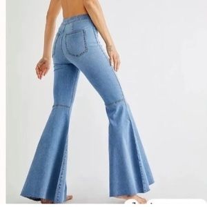 Free People Light Blue Flare Jeans